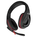 Genius HS-G560 GX LYCHAS, Spielkopfhörer mit Mikrofon, Lautstärkeregelung, schwarz/rot, 3.5 mm jack