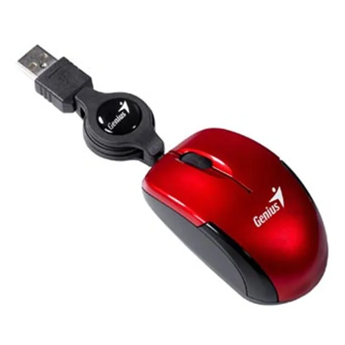 Hauptbild des Produkts Genius Myš Micro Traveler V2, 1200DPI, optická, 3tl., 1 kolečko, drátová USB, červená, Mi