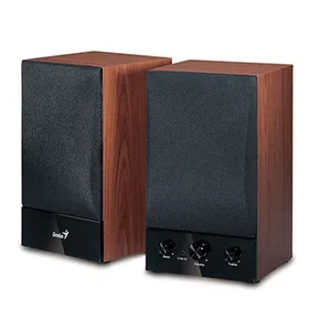 Genius Lautsprechers SP-HF1250B, 2.0, 40W, braun, Lautstärkeregler, aus Holz, 70Hz-20kHz