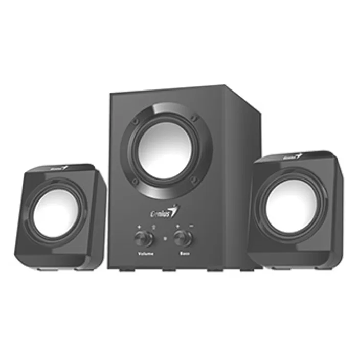 Hauptbild des Produkts Genius reproduktory SW-2.1 300, 2.1, 10W, černé, regulace hlasitosti, regulace basů, 3,5