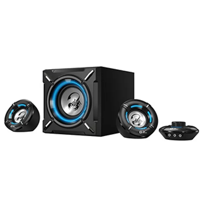 Hauptbild des Produkts Genius reproduktory SW-G2.1 1000, 2.1, 26W, černé, ovládání hlasitosti, modře podsvícené,