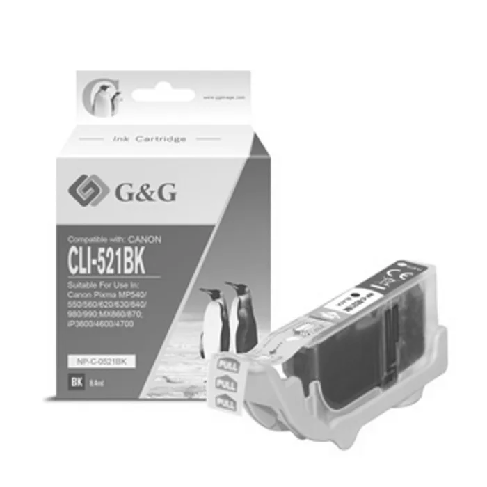 Hauptbild des Produkts G&G kompatibilní ink s CLI521BK, black, 8.4ml, NP-C-0521BK, 2933B001, pro Canon iP3600, i