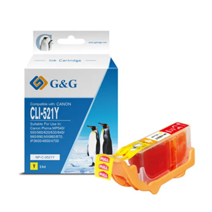 Hauptbild des Produkts G&G kompatibilní ink s CLI521Y, yellow, 8.4ml, NP-C-0521Y, 2936B001, pro Canon iP3600, iP