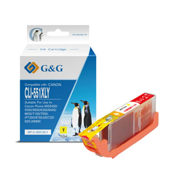 Hauptbild des Produkts G&G kompatibilní ink s CLI551Y XL, yellow, 10,2ml, ml NP-C-0551XLY, high capacity, Canon