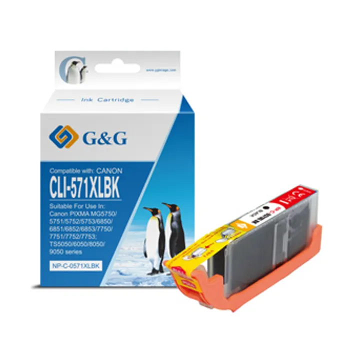 Hauptbild des Produkts G&G kompatibilní ink s CLI571BK XL, black, 10,8ml, ml NP-C-0CL571XLBK, high capacity, Can