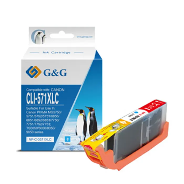 Hauptbild des Produkts G&G kompatibilní ink s CLI571C XL, cyan, 10,8ml, ml NP-C-0CL571XLC, high capacity, Canon