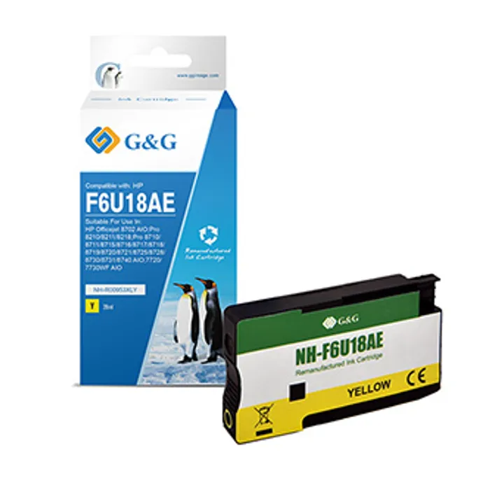Hauptbild des Produkts G&G kompatibilní ink s F6U18AE, yellow, 1600str., NH-R00953XLY, pro HP "Officejet Pro 821