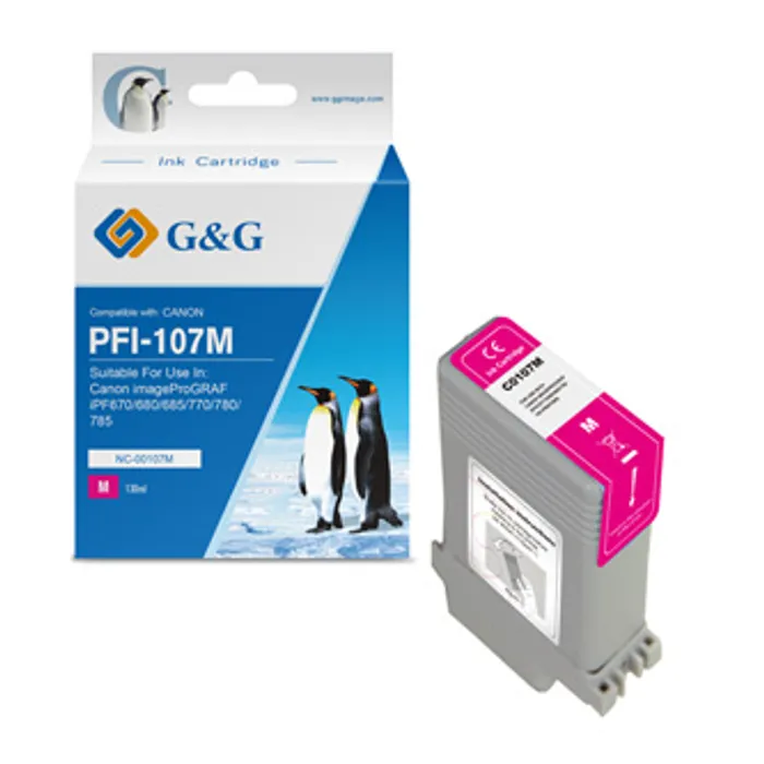 Hauptbild des Produkts G&G kompatibilní ink s PFI107M, magenta, 130ml, NC-00107M, 6707B001, pro Canon iPF-680, 6