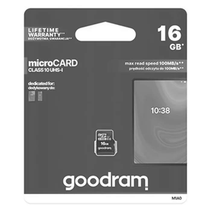 Hauptbild des Produkts Goodram Micro Secure Digital Card, 16GB, micro SDHC, M1A0-0160R12, UHS I, pro archivaci d