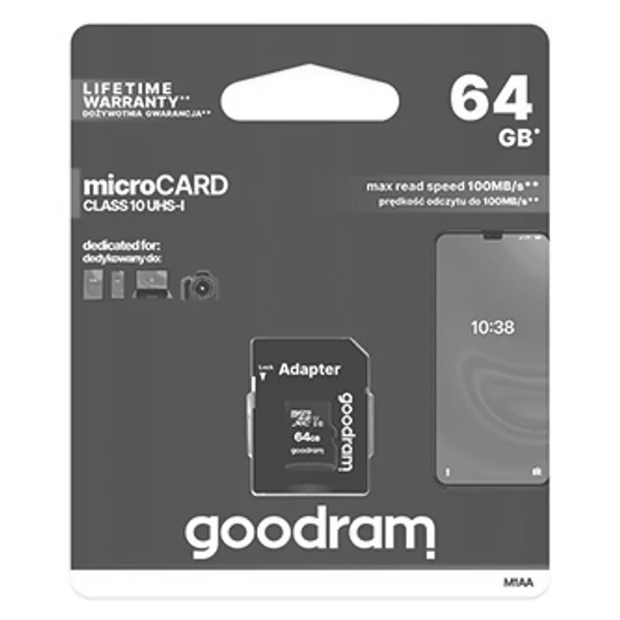 Hauptbild des Produkts Goodram Micro Secure Digital Card, 64GB, micro SDXC, M1AA-0640R12, UHS-I U1 (Class 10), s