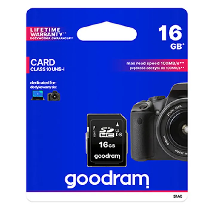 Hauptbild des Produkts Goodram Secure Digital Card, 16GB, SDHC, S1A0-0160R11, UHS-I U1 (Class 10)