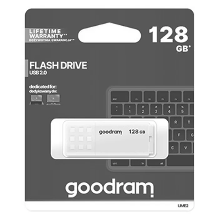 Hauptbild des Produkts Goodram USB flash disk, USB 2.0, 128GB, UME2, bílý, UME2-1280W0R11, USB A, s krytkou