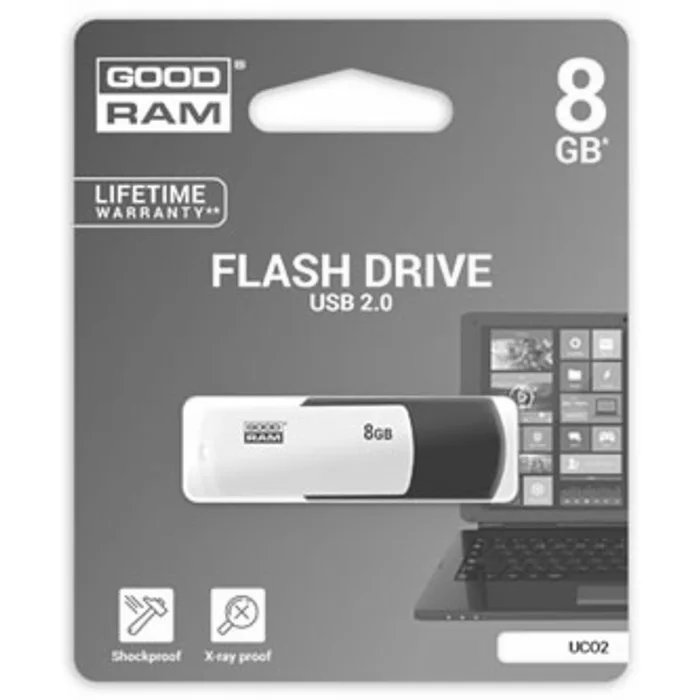 Hauptbild des Produkts Goodram USB flash disk, USB 2.0, 8GB, UCO2, černý, UCO2-0080KWR11, USB A, s otočnou krytk