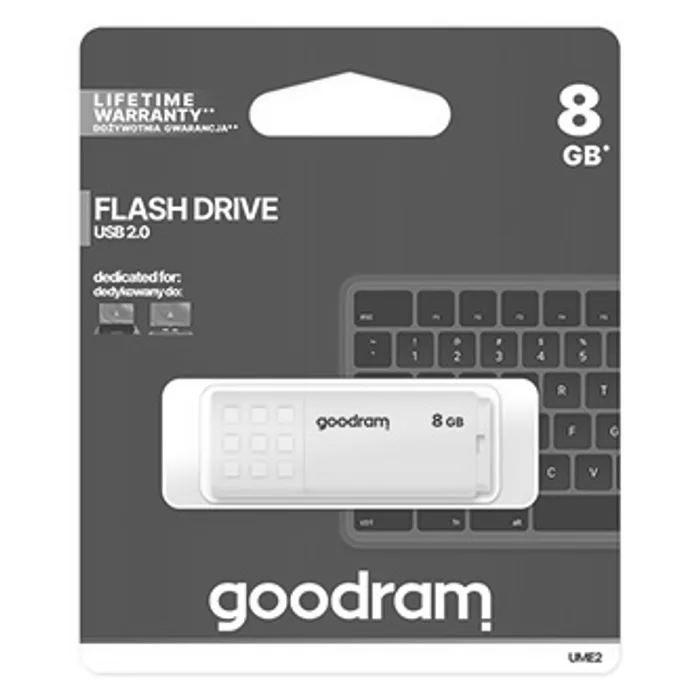 Hauptbild des Produkts Goodram USB flash disk, USB 2.0, 8GB, UME2, žlutý, UME2-0080Y0R11, USB A, s krytkou