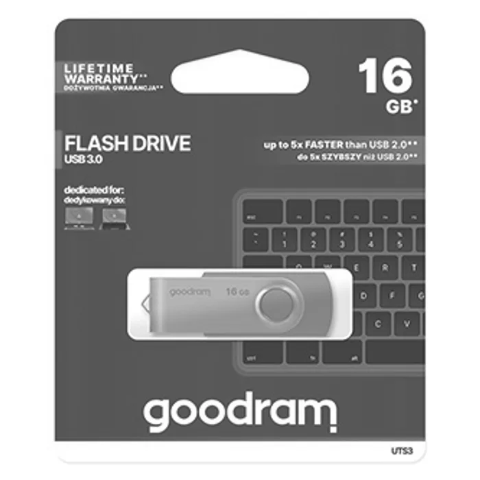 Hauptbild des Produkts Goodram USB flash disk, USB 3.0 (3.2 Gen 1), 16GB, UTS3, červený, UTS3-0160R0R11, USB A,