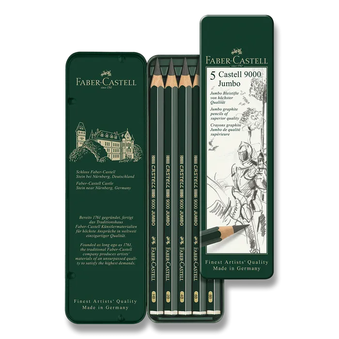 Hauptbild des Produkts Grafitová tužka Castell 9000 Jumbo plechová krabička 5ks Faber Castell (119305)