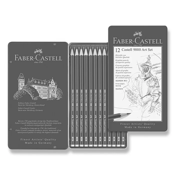 Hauptbild des Produkts Grafitová tužka Castell 9000, plechová krabička 12 ks Faber-Castell 119065
