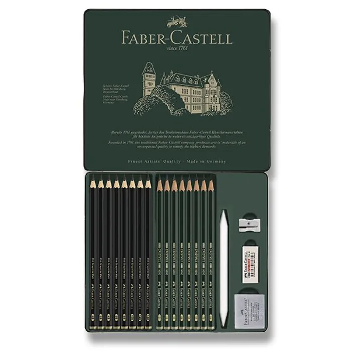 Hauptbild des Produkts Grafitová tužka Faber-Castell 115224 Pitt Monochrome Graphite sada 20 kusů