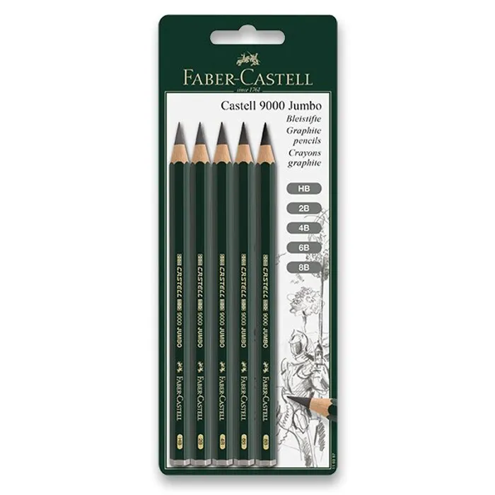 Hauptbild des Produkts Grafitová tužka Faber-Castell Castell 9000 Jumbo 5 ks