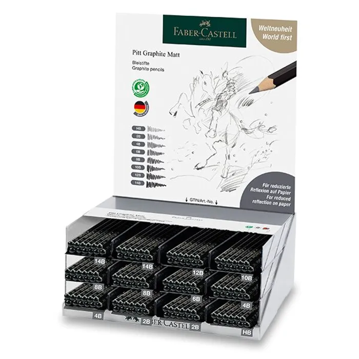 Hauptbild des Produkts Grafitová tužka Faber-Castell Pitt Graphite Matt stojánek, 144 ks
