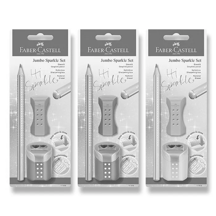 Hauptbild des Produkts Grafitová tužka Faber-Castell Sparkle Jumbo set, perleťové odstíny, mix barev