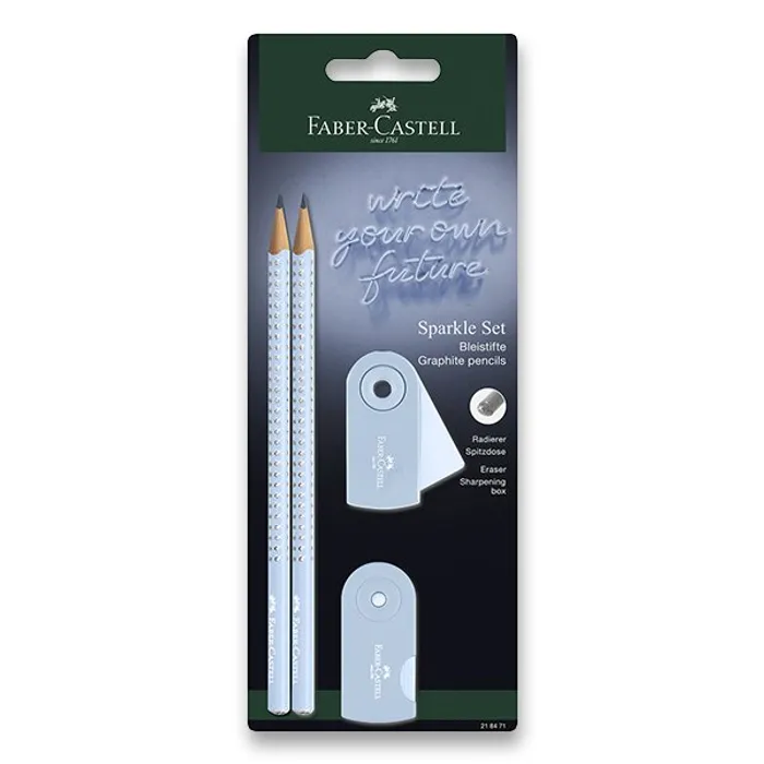 Hauptbild des Produkts Grafitová tužka Faber-Castell Sparkle Sky Blue set 4 ks