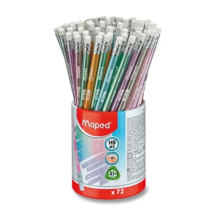 Hauptbild des Produkts Grafitová tužka Maped Black'Peps Glitter tvrdost HB s pryží, stojánek 72 ks