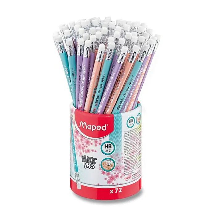 Hauptbild des Produkts Grafitová tužka Maped Black'Peps Pastel tvrdost HB, stojánek 72 ks