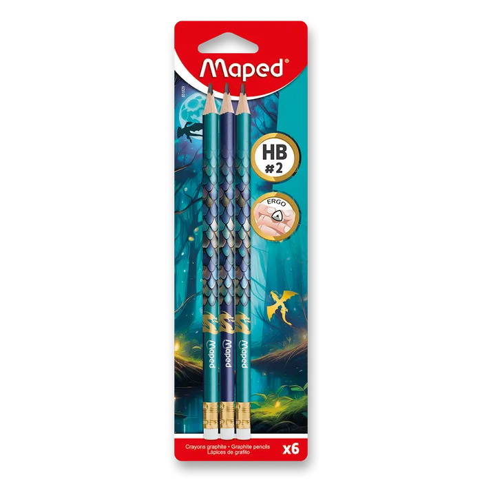 Hauptbild des Produkts Grafitová tužka Maped Dragon - 6 ks, tvrdost HB, blistr