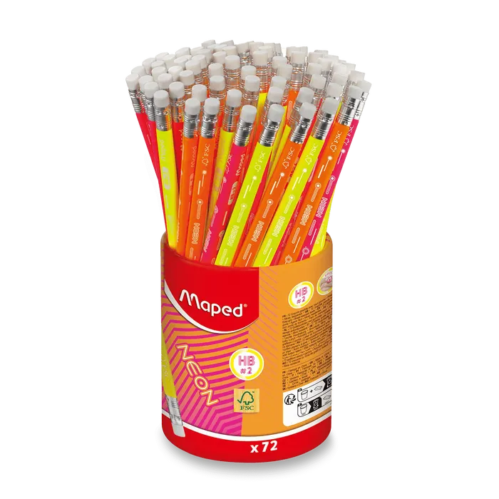 Hauptbild des Produkts Grafitová tužka Maped Neon s pryží tvrdost HB, stojánek 72 ks