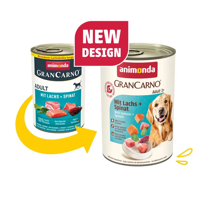 Hauptbild des Produkts GRANCARNO Adult - losos + špenát 400g