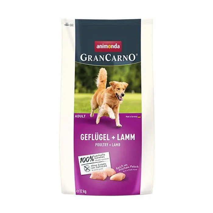 Hauptbild des Produkts GranCarno Dog DryFood Adult s drůbežím a jehněčím masem, 12kg