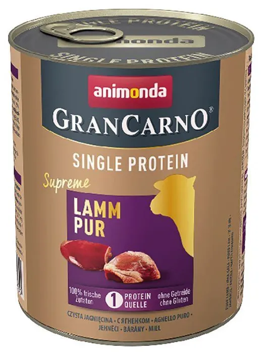 Hauptbild des Produkts GRANCARNO Single Protein 800 g čisté jehněčí, konzerva pro psy
