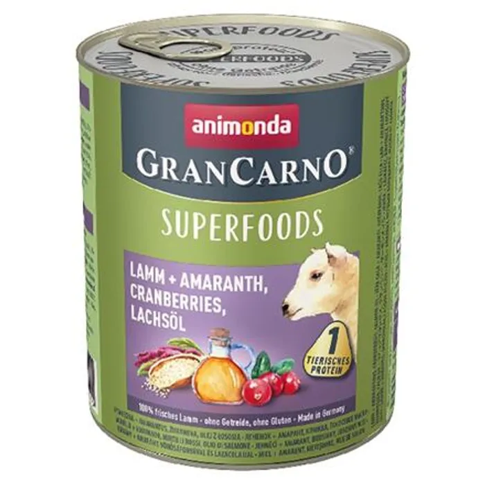 Hauptbild des Produkts GRANCARNO Superfoods jehněčí,amarant,brusinky,los.olej 800 g pro psy