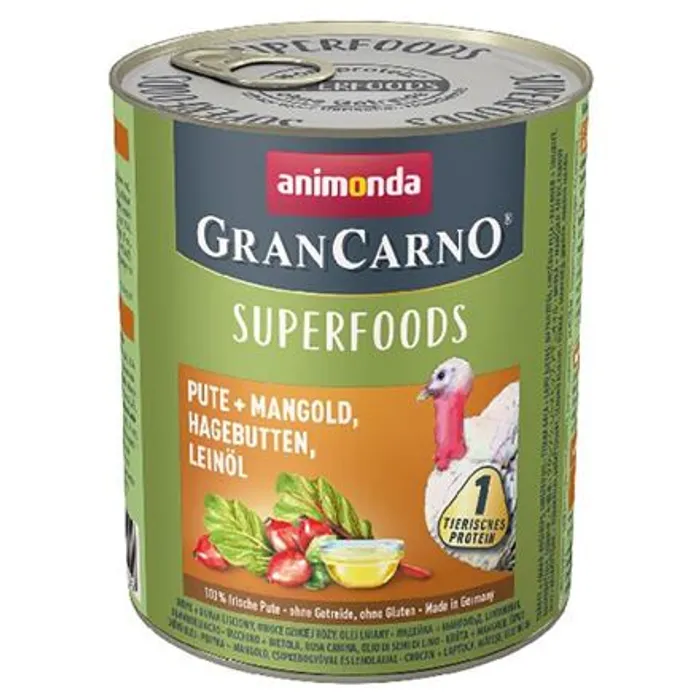 Hauptbild des Produkts GRANCARNO Superfoods krůta,mangold,šípky,lněný olej 800 g pro psy