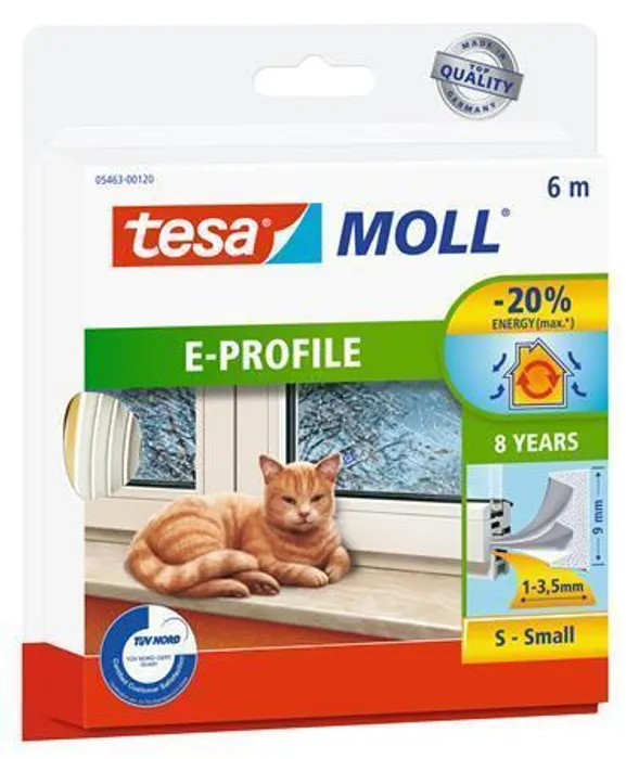Hauptbild des Produkts Gumové těsnění "tesamoll® E profil 5463", bílá, 9 mm x 6 m, TESA