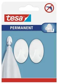 Haken „66602“, weiß, selbstklebend, Größe S, oval, TESA