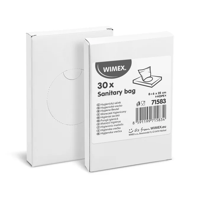 Hauptbild des Produkts Hygienické sáčky bílé (HDPE) 8+6 x 25 cm [30 ks]