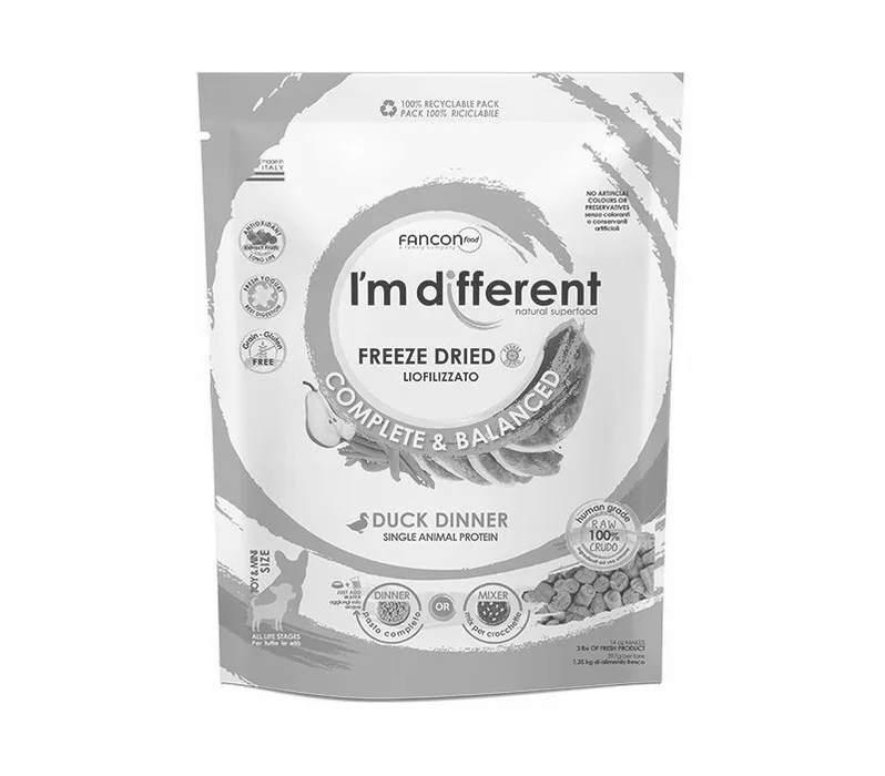 Hauptbild des Produkts I´M DIFFERENT Duck DINNER, mrazem sušené raw krmivo s kachnou, 397 g
