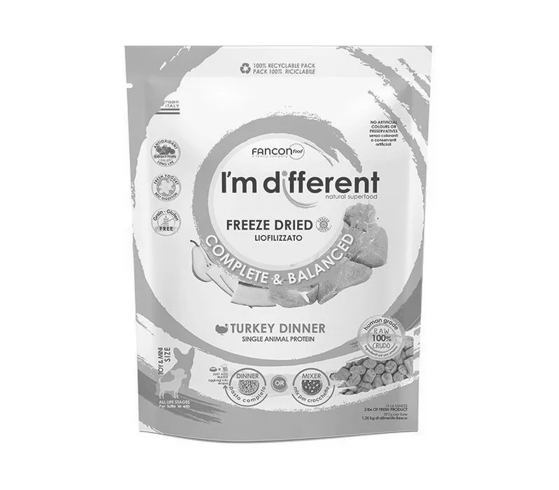 Hauptbild des Produkts I´M DIFFERENT Turkey DINNER, mrazem sušené raw krmivo s krůtou, 156 g