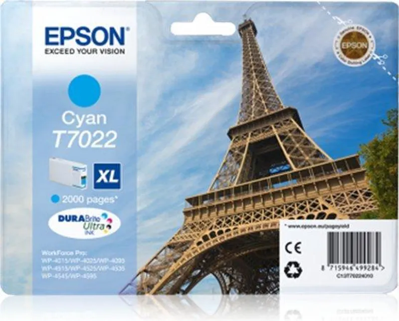 Hauptbild des Produkts Inkjet. cart., cyanová, 21,3 ml, pro WorkForce Pro 4015, 4095, 4525 tiskárny, EPSON