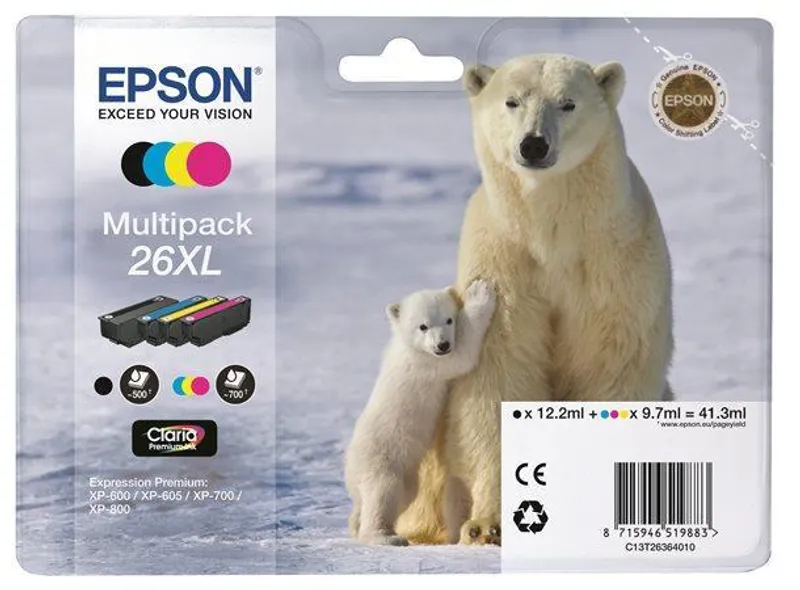 Hauptbild des Produkts Inkjet cart.multipack pro "XP 600, 700, 800" tiskárny, EPSON B+C+M+Y, 41,3ml