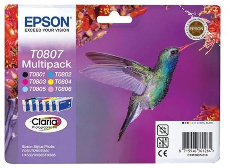Hauptbild des Produkts Inkoustová cart. multipack pro tiskárnu "StylusPhoto R265", EPSON B+C+M+Y+PC+PM, 44,4ml