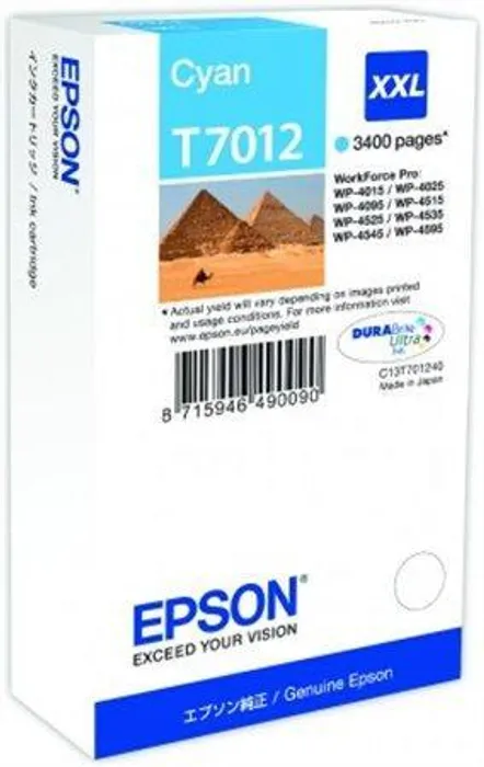 Hauptbild des Produkts Inkoustová cart. pro  tiskárny "Workforce Pro 4000, 4500 series", EPSON Cyan, 3,4 tis.stra