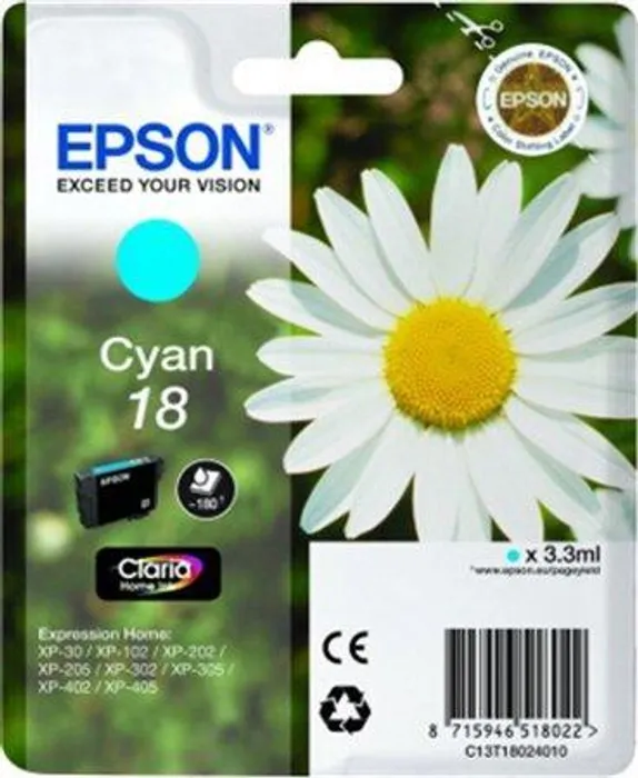 Hauptbild des Produkts Inkoustová cart. pro tiskárny "XP 30, 102, 202, 205", EPSON Cyan, 3,3ml