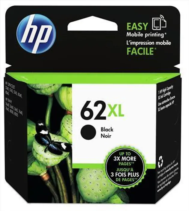 Hauptbild des Produkts Inkoustová cartridge HP 62XL, do tiskárny ENVY 5540, OfficeJet 252, černá, 0,6k, HP