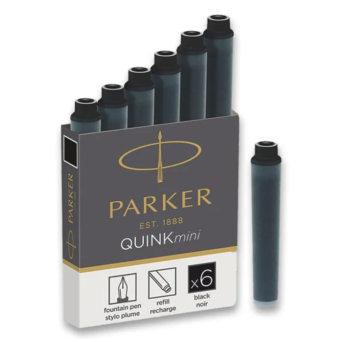 Hauptbild des Produkts Inkoustové bombičky krátké černé PARKER [6 ks]