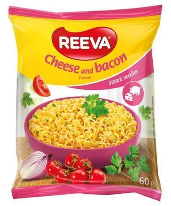 Hauptbild des Produkts Instantní nudlová polévka, sýr a slanina, 60 g, REEVA 125248