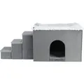 HARVEY Innenstall mit Stufen 119x47x50 cm, Stauraum, grau