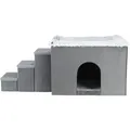HARVEY Innenstall mit Stufen 119x47x50 cm, Stauraum, grau